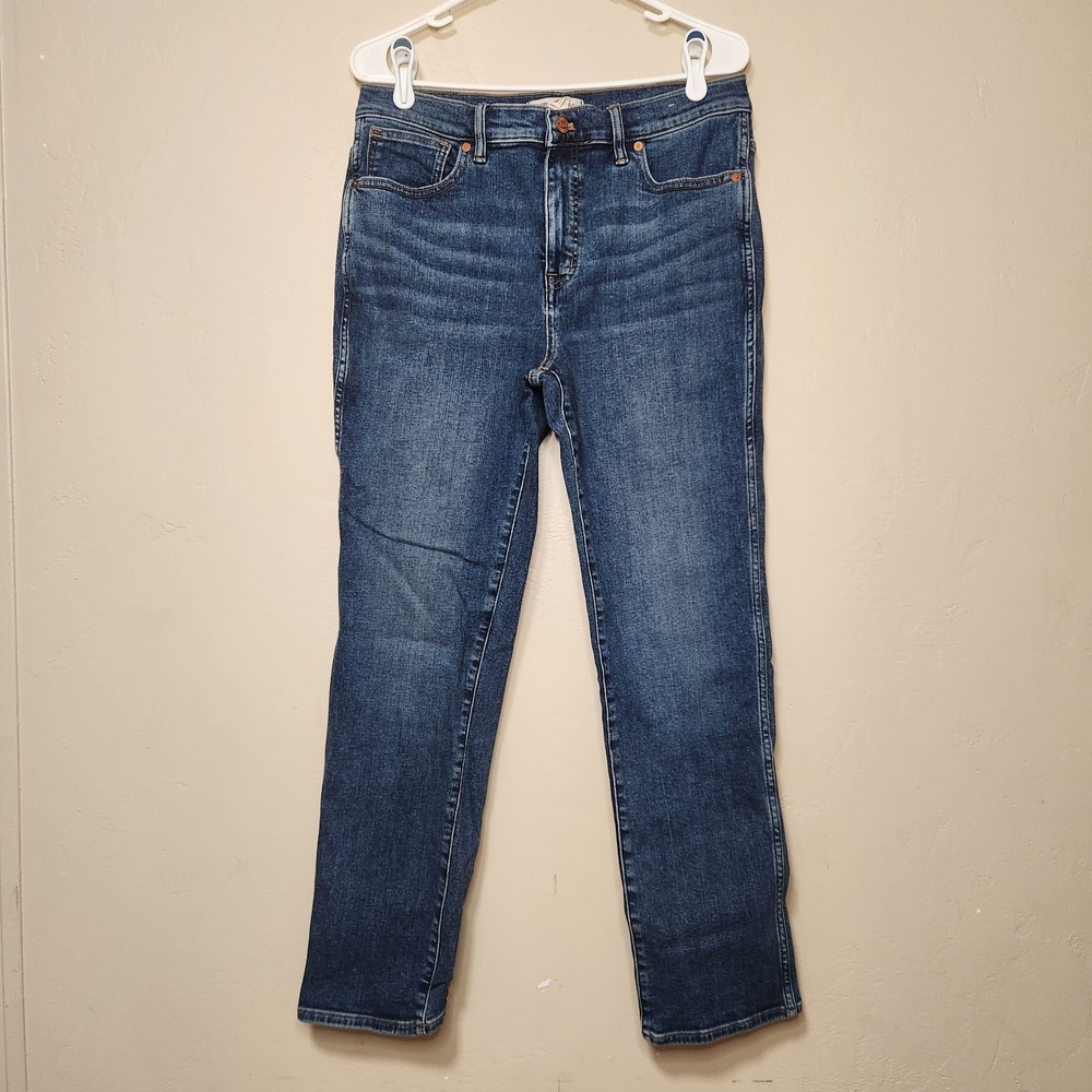 Madewell Mid-rise Stovepipe Dark Wash Straight Leg Jeans Size 30